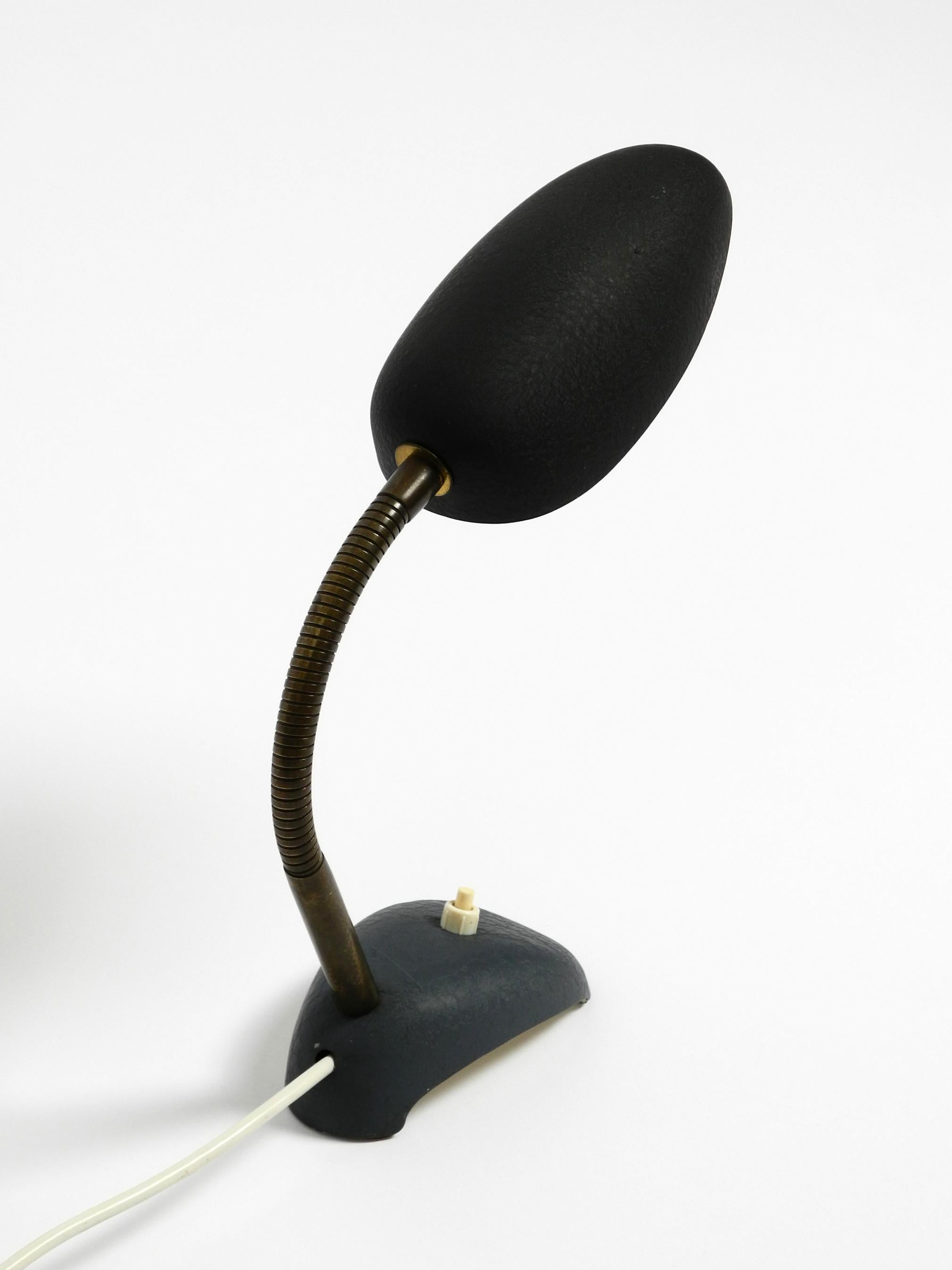 Beautiful small 1950s table lamp with metal gooseneck from Gebrüder Cosack For Sale 6