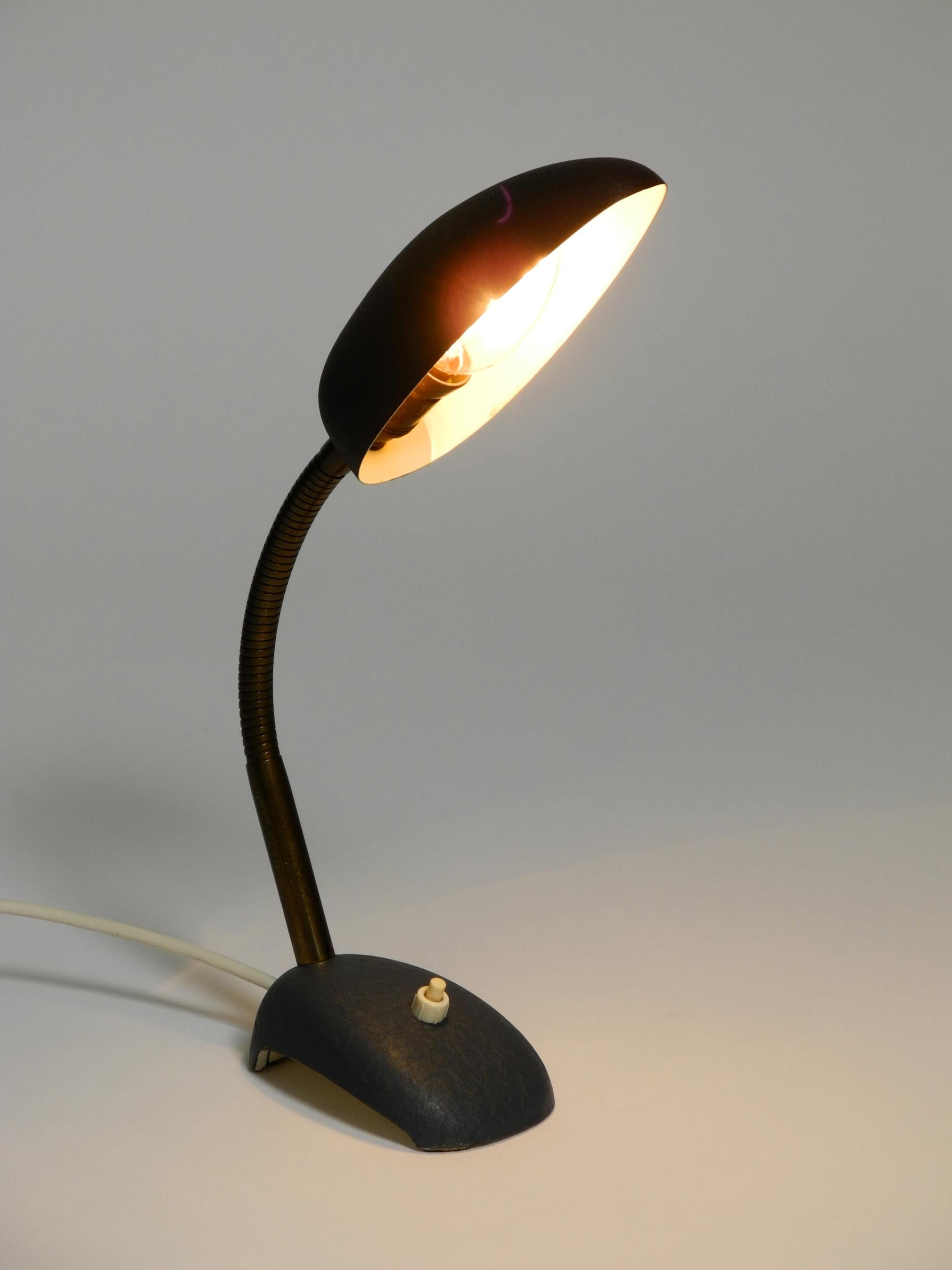 Beautiful small 1950s table lamp with metal gooseneck from Gebrüder Cosack For Sale 7