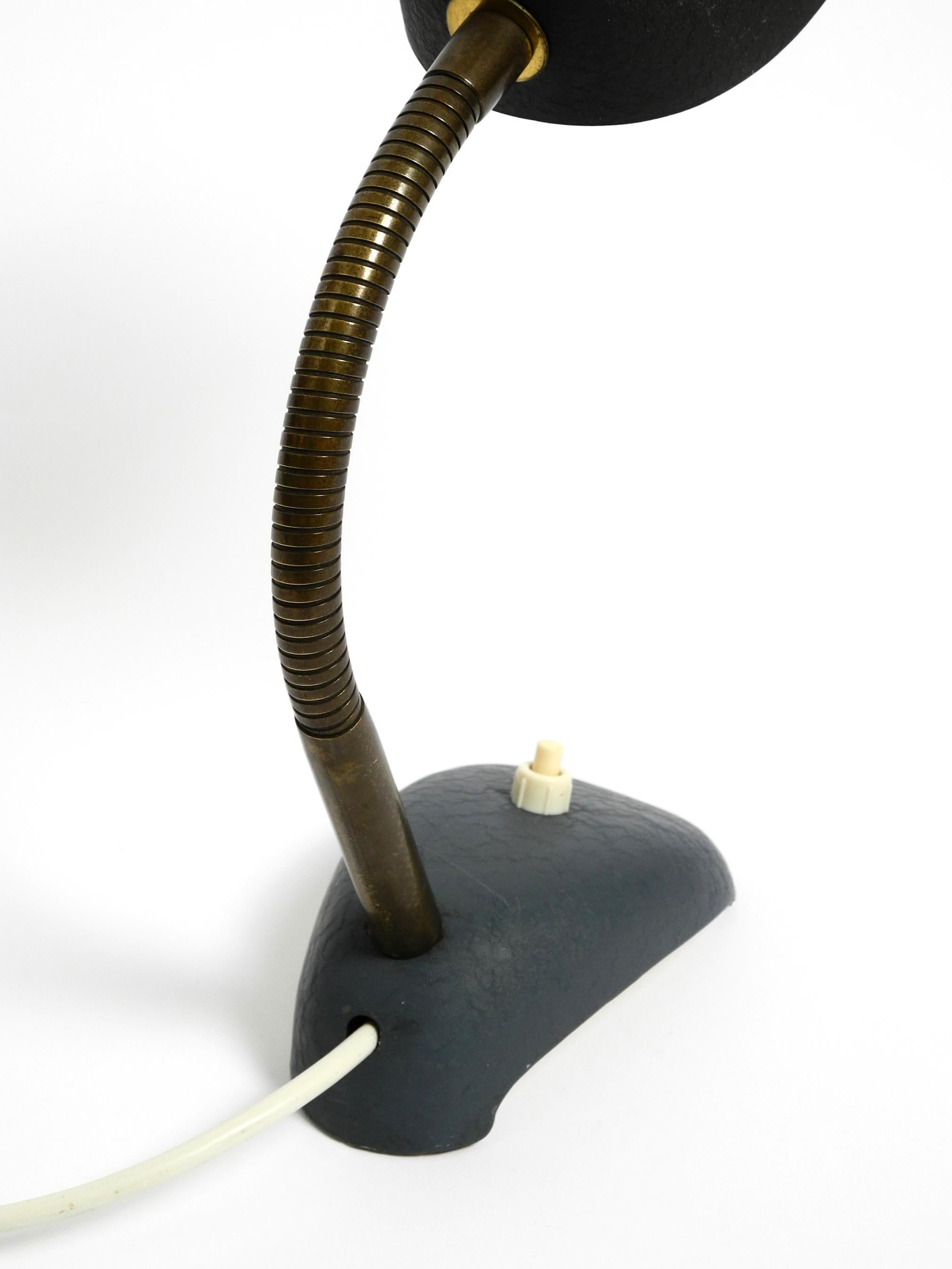 Beautiful small 1950s table lamp with metal gooseneck from Gebrüder Cosack For Sale 9