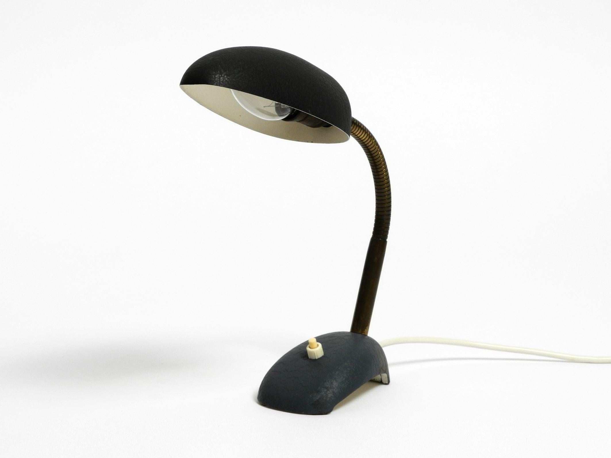 Mid-Century Modern Beautiful small 1950s table lamp with metal gooseneck from Gebrüder Cosack For Sale