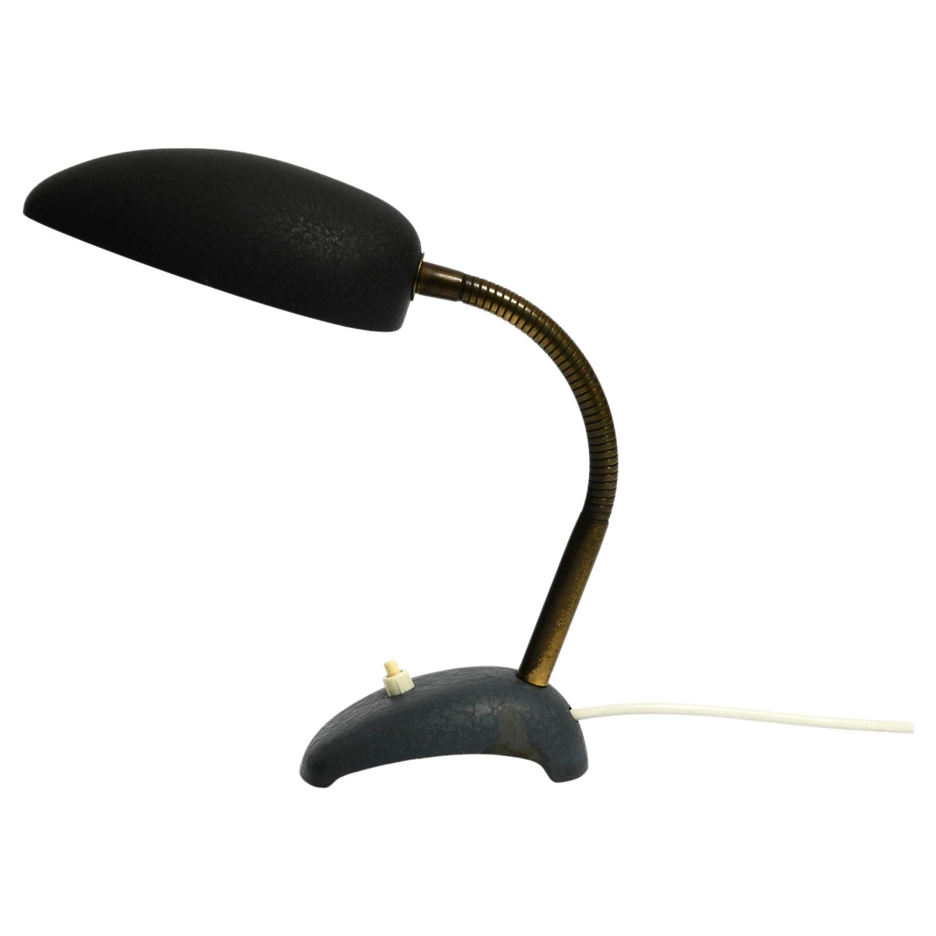 Beautiful small 1950s table lamp with metal gooseneck from Gebrüder Cosack