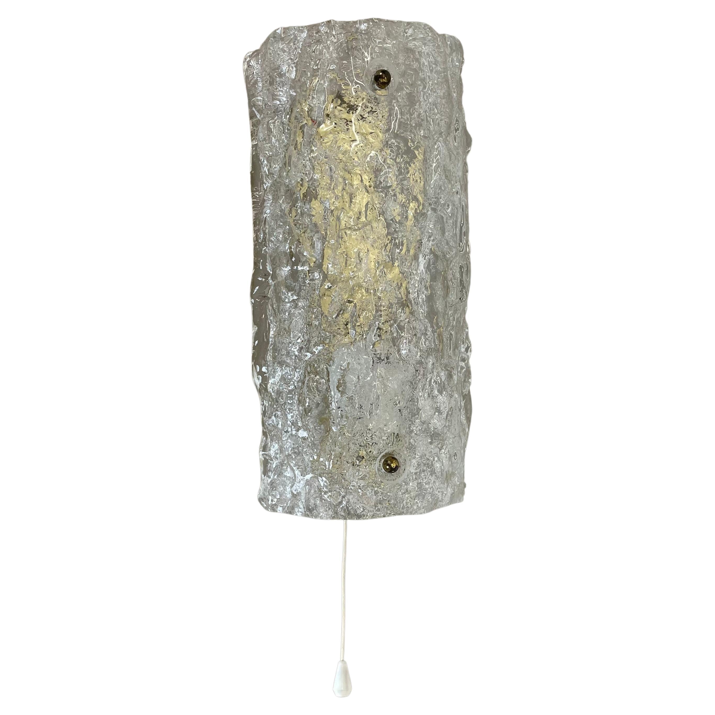 precioso aplique pequeño de cristal helado de 23 cm Estilo Kalmar, Alemania, 1970