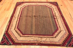 Beautiful Small Antique American Hooked Rug 4'11" x 5'8"