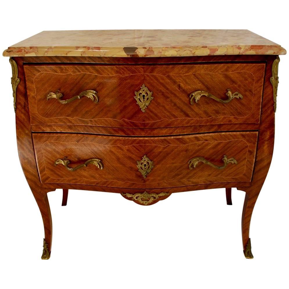 Beautiful Small French 1920s Bombe/Chest of Draw  Louis XV Style For Sale