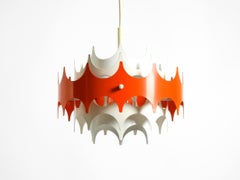Beautiful small original 1960s Space Age metal pendant lamp by Doria