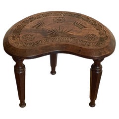 Beautiful small Table or Foot Rest Chip Carved Folk Art, Sweden, 1890s