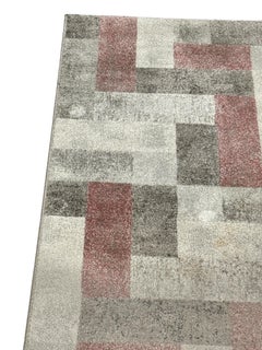 Beautiful smaller Vintage Grey and Pink Modern Rya Rug Belgium, 1980s