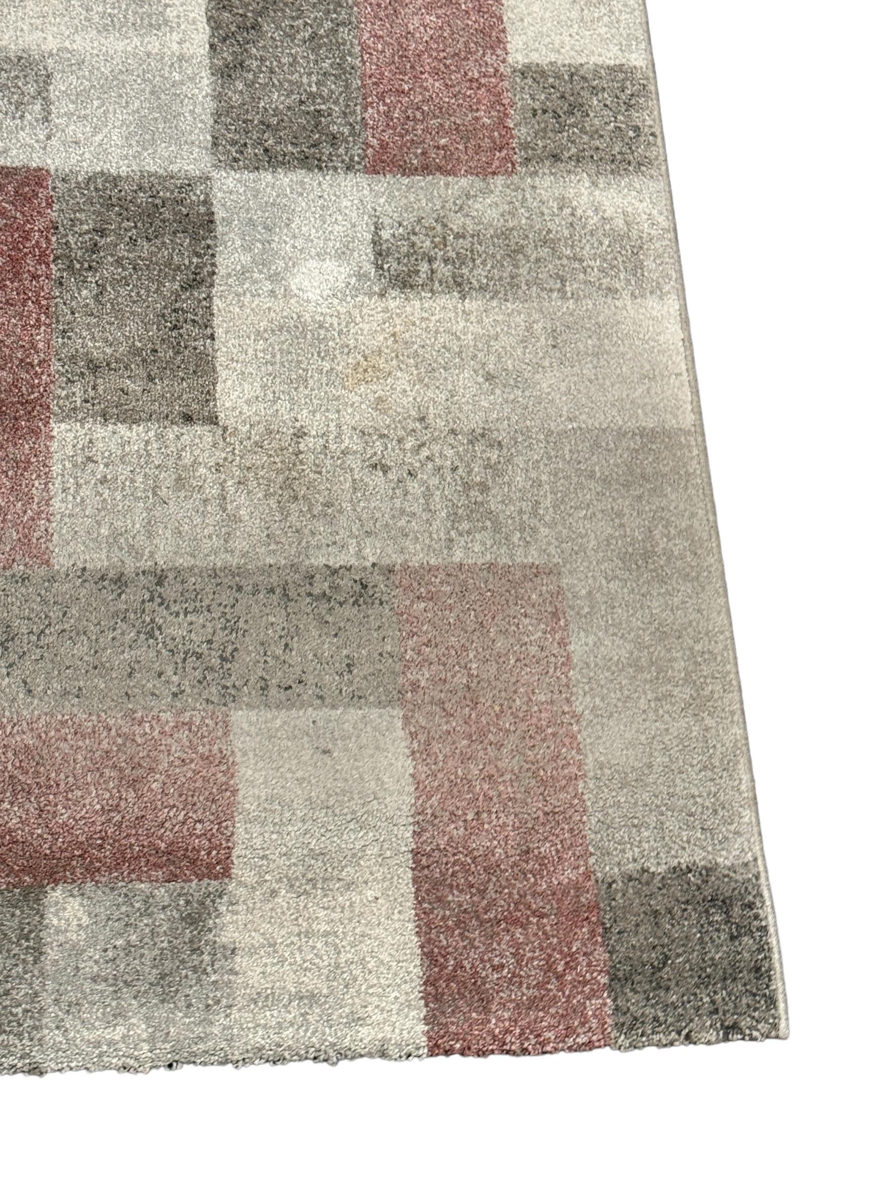 Beautiful smaller Vintage Grey and Pink Modern Rya Rug Belgium, 1980s In Fair Condition For Sale In Nuernberg, DE