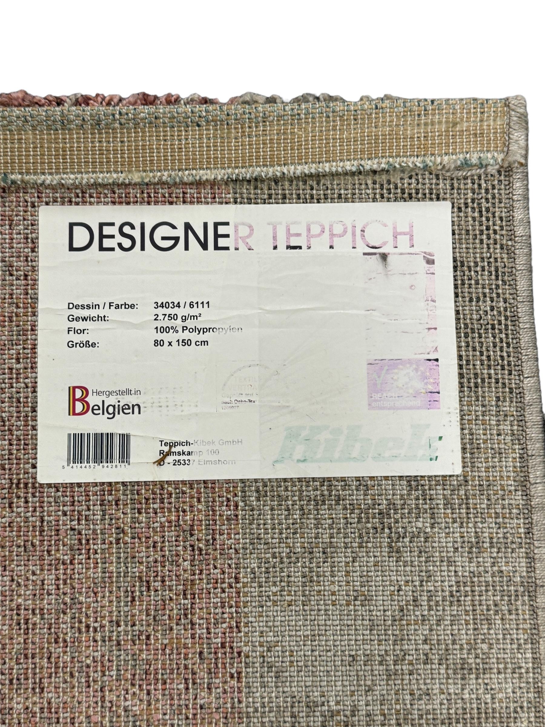 Wool Beautiful smaller Vintage Grey and Pink Modern Rya Rug Belgium, 1980s For Sale