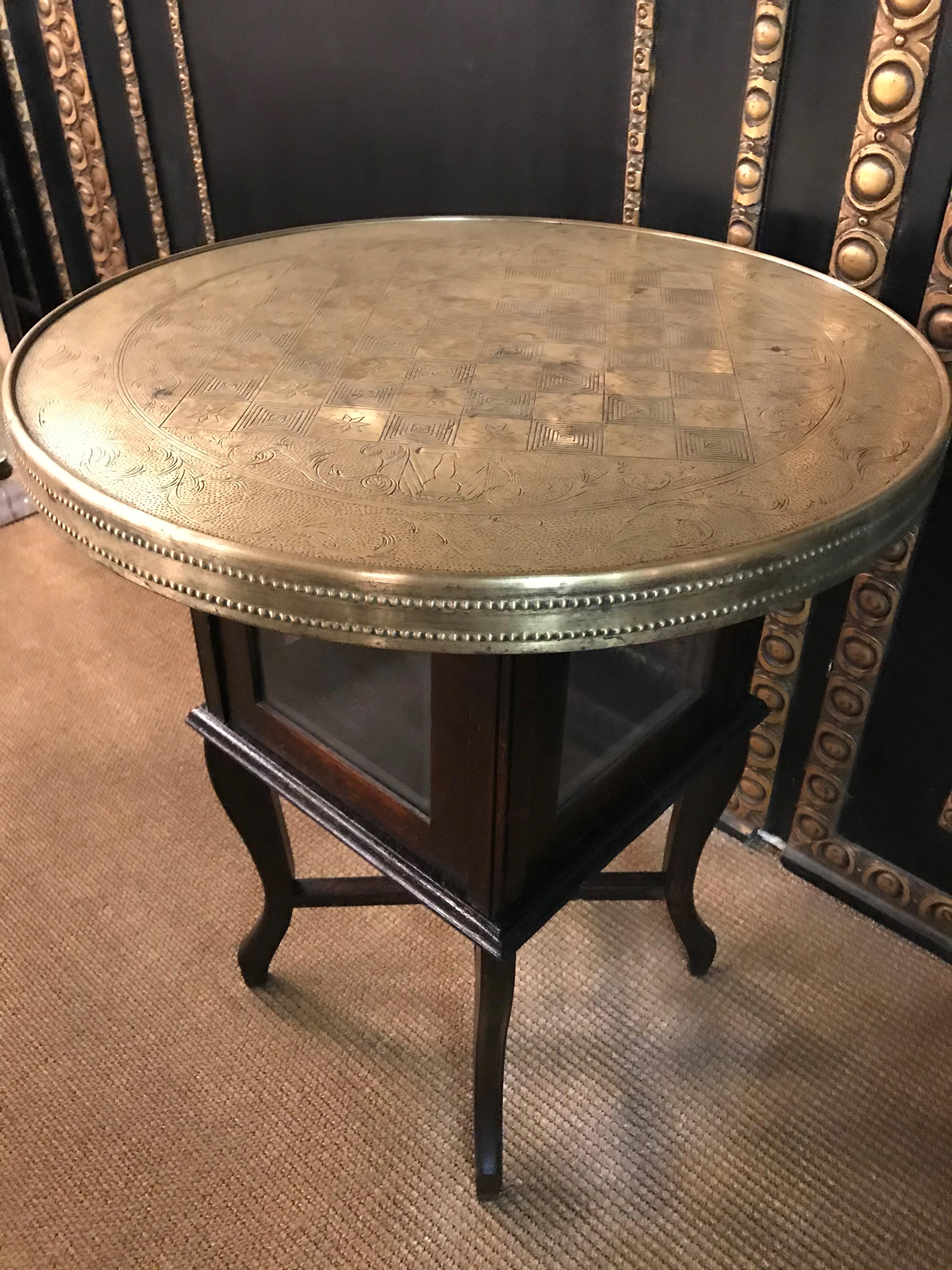 Beautiful Smoking Table with Brass Top For Sale 1