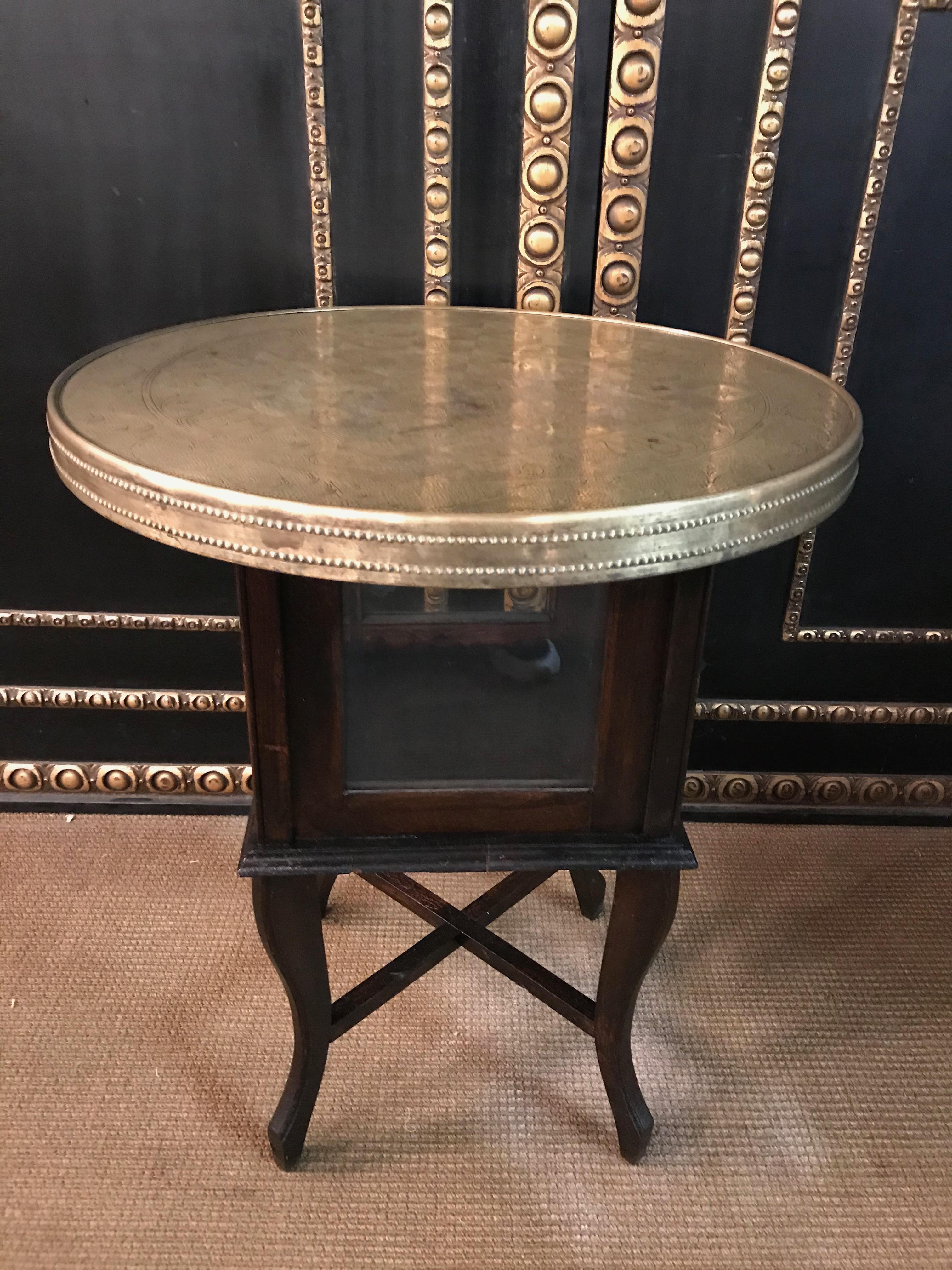 Beautiful Smoking Table with Brass Top For Sale 3