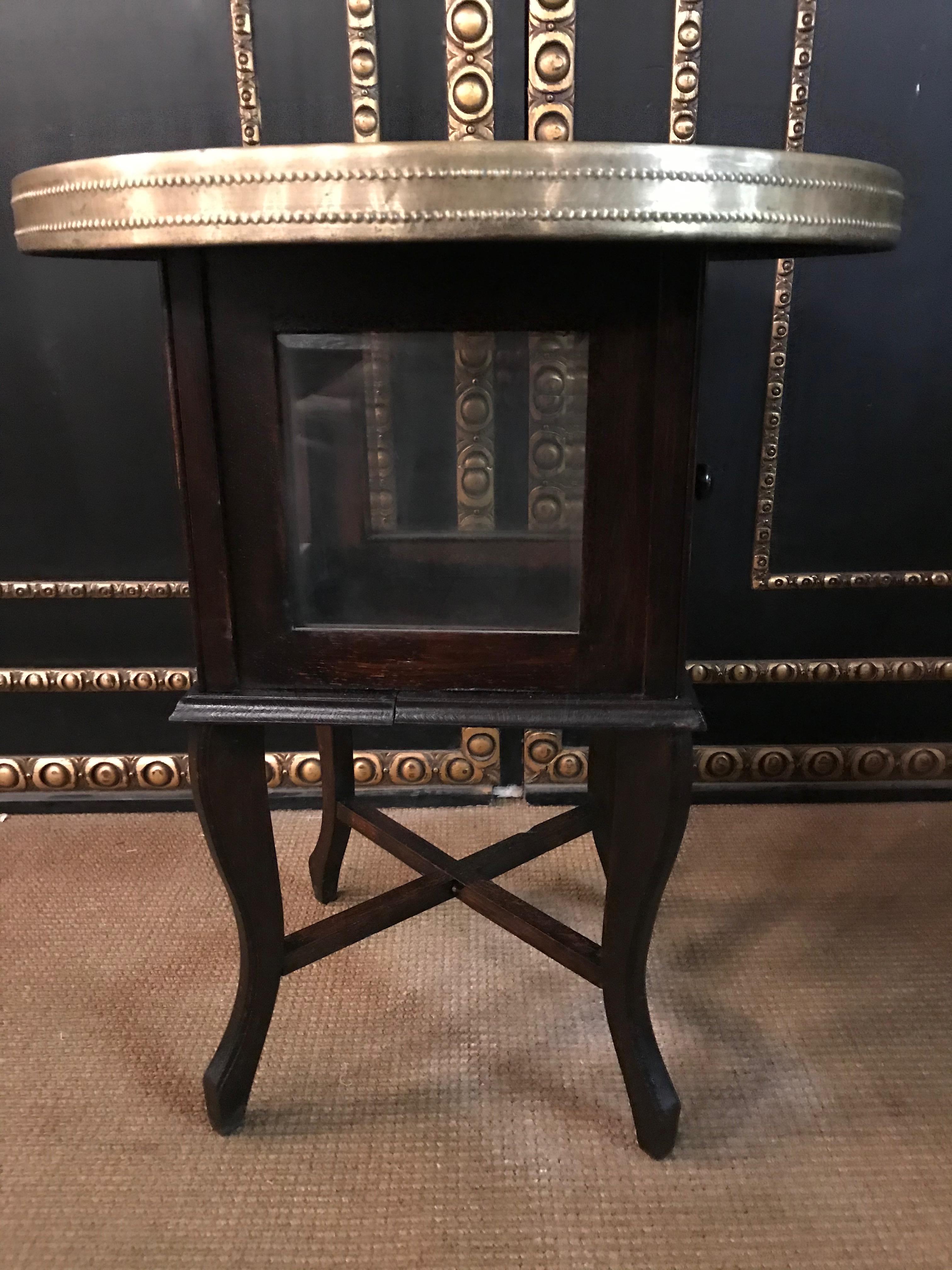 Beautiful Smoking Table with Brass Top For Sale 6