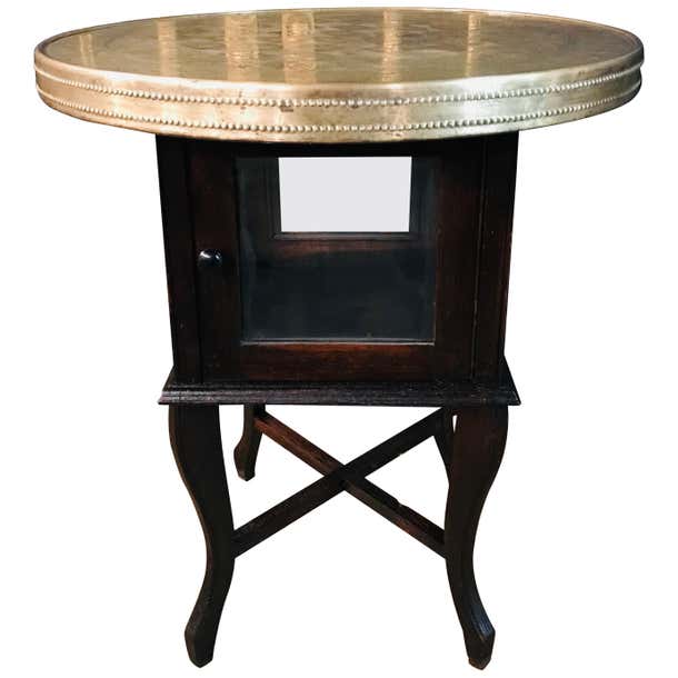 Cigarette Table Beautiful Smoking Table with Brass Top For Sale at 1stDibs | antique ...