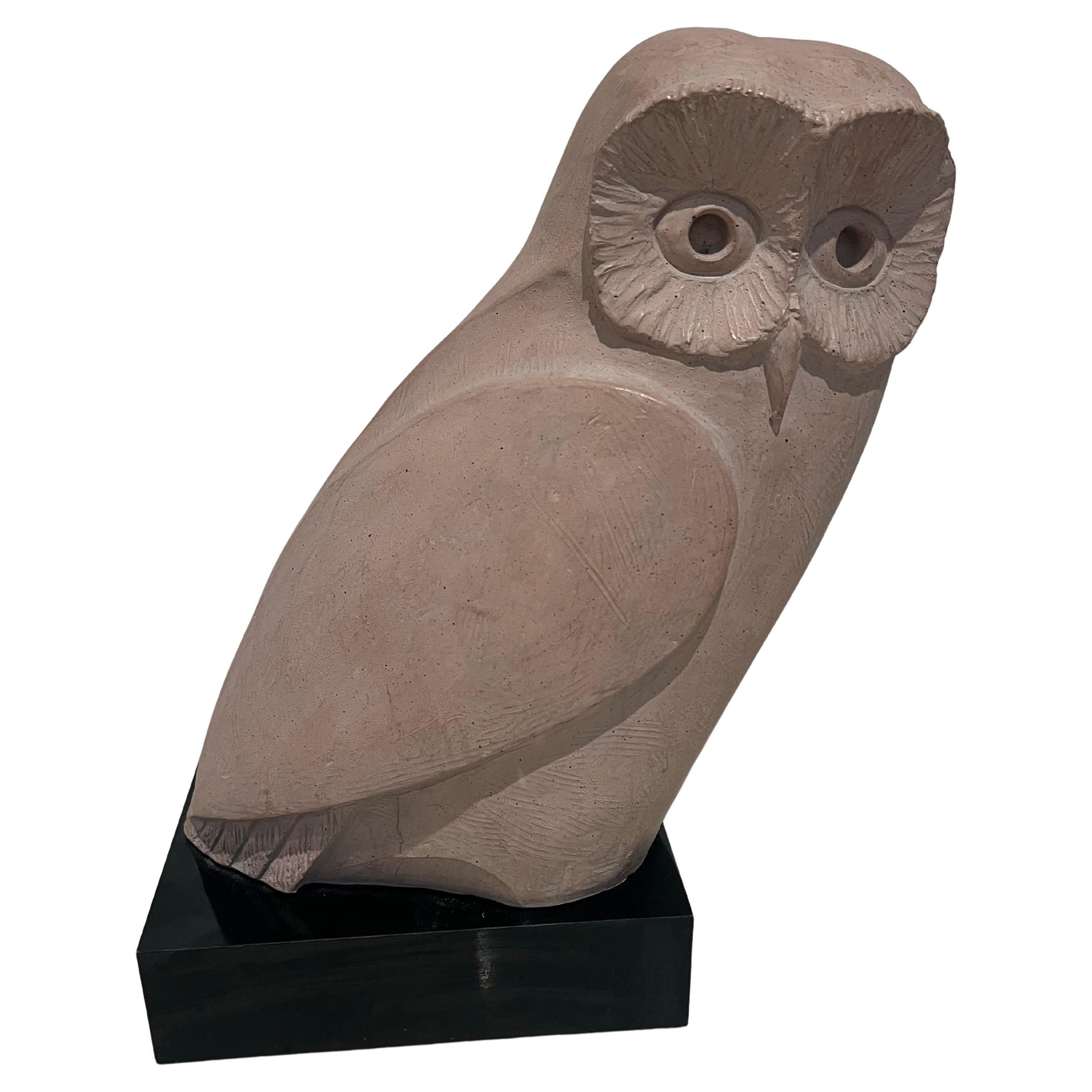 Ceramic Beautiful Snow Owl Sculpture by Klara Sever for Austin Productions For Sale