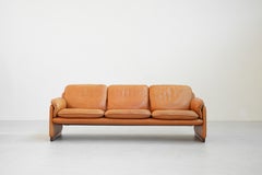 Beautiful Sofa by DeSede Mod. DS61 DS 61 brown leather, Switzerland 1970ies
