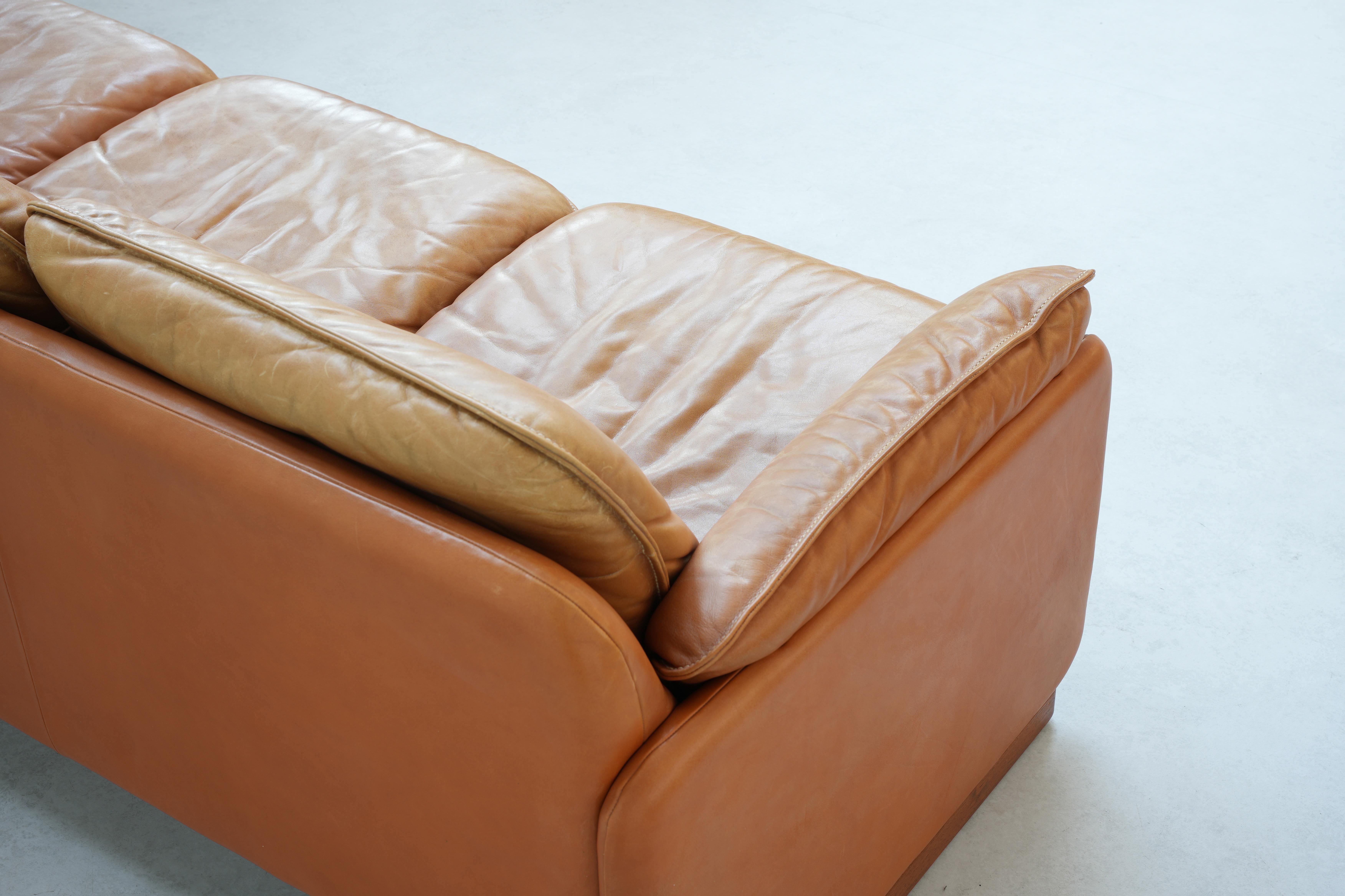 Schönes Sofa von DeSede Mod. DS61 DS 61 Braunes Leder, Schweiz 1970er Jahre im Angebot 2