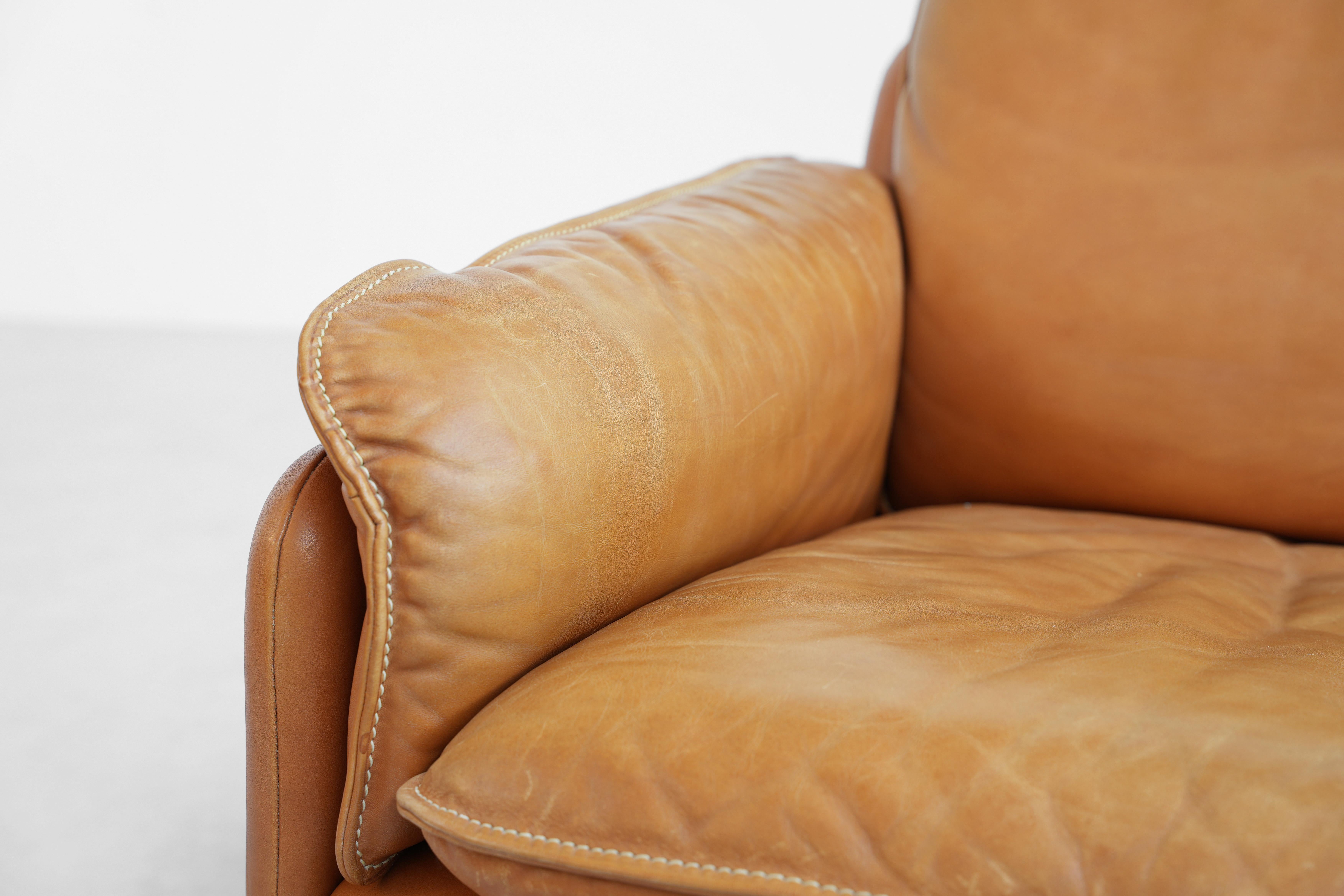 Schönes Sofa von DeSede Mod. DS61 DS 61 Braunes Leder, Schweiz 1970er Jahre im Angebot 3