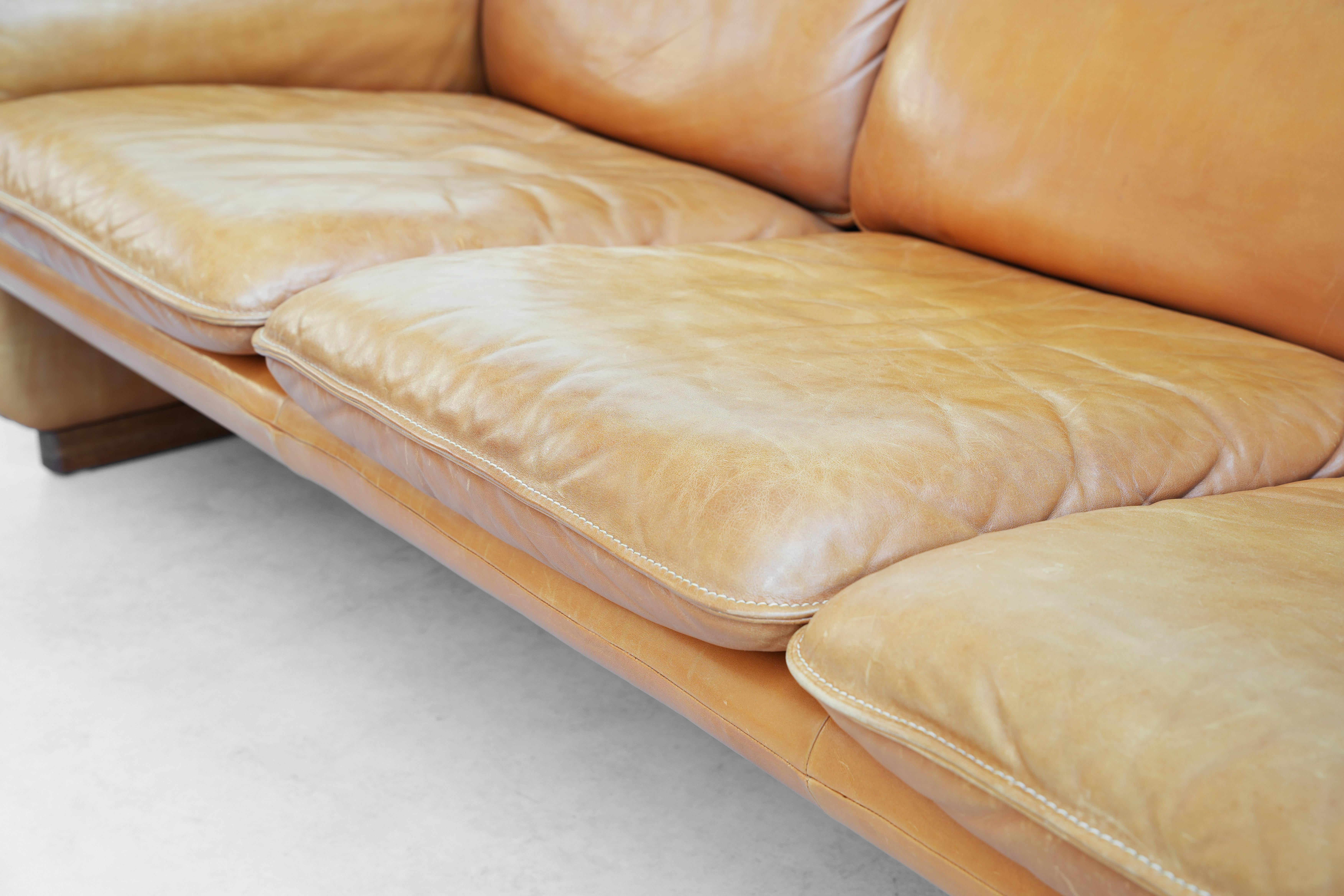 Schönes Sofa von DeSede Mod. DS61 DS 61 Braunes Leder, Schweiz 1970er Jahre im Angebot 4