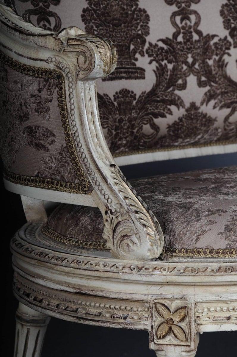 Tissu d'ameublement Magnifique canapé de style Louis XVI en vente