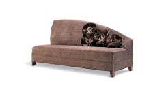 Beautiful Sofa with Decorative Silk Velvet Fabric Flowers on the Back