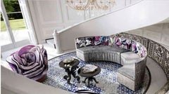 Beautiful Sofa with decorative Silk Velvet or Mosaic Butterflies on back