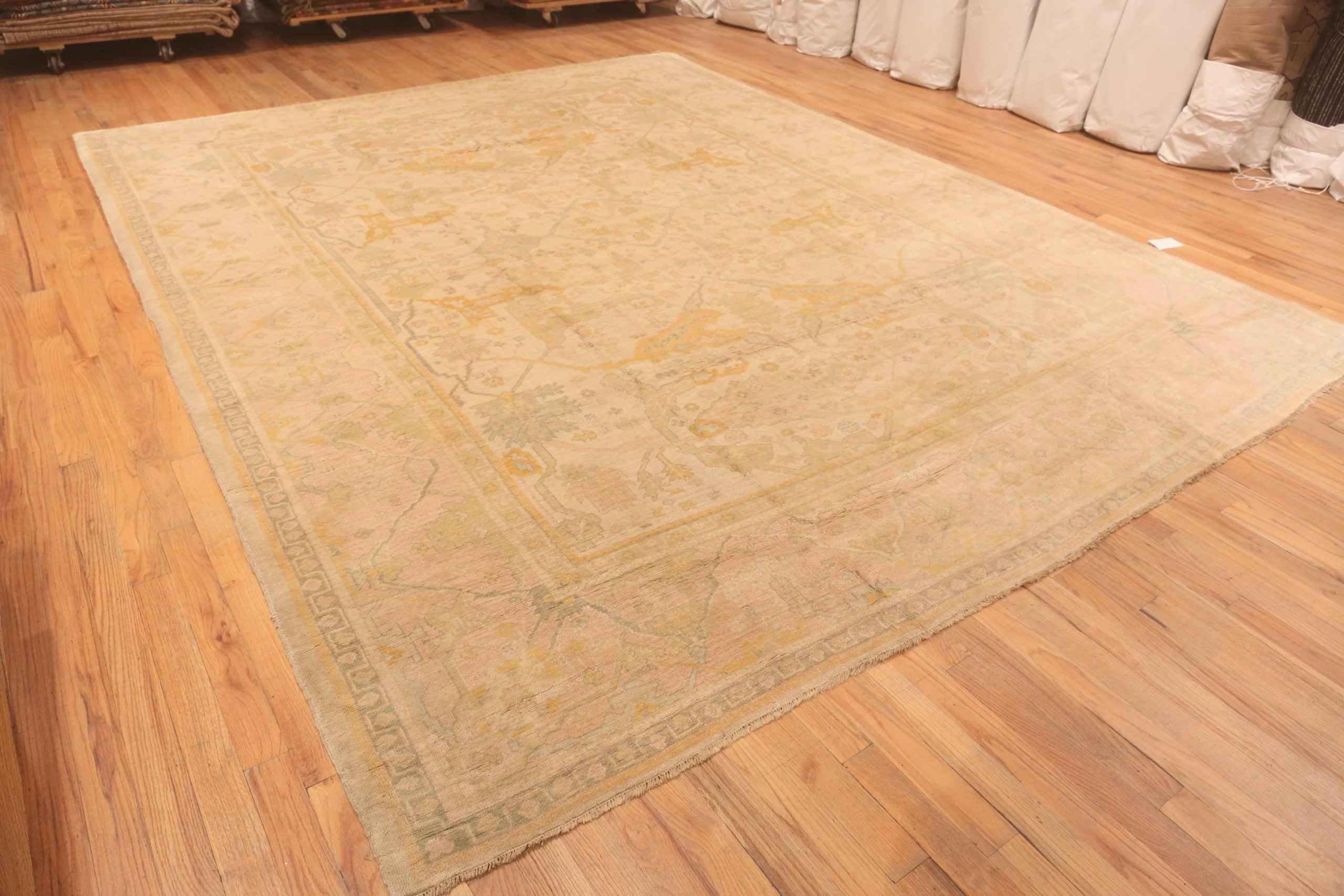 Beautiful Soft And Decorative Antique Turkish Oushak Rug 11'6