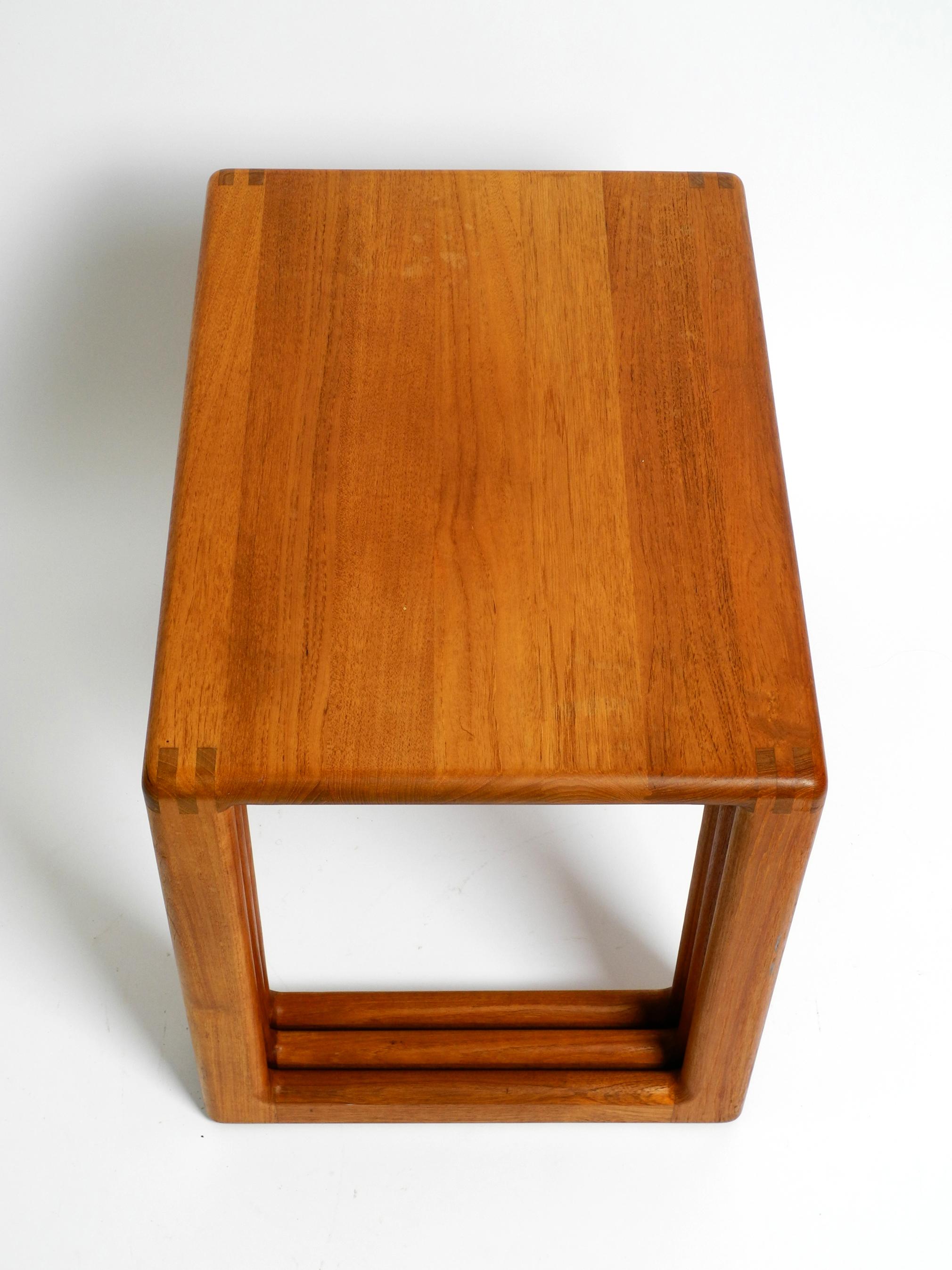 Beautiful solid Mid Century set of 3 teak wood nesting tables For Sale 4