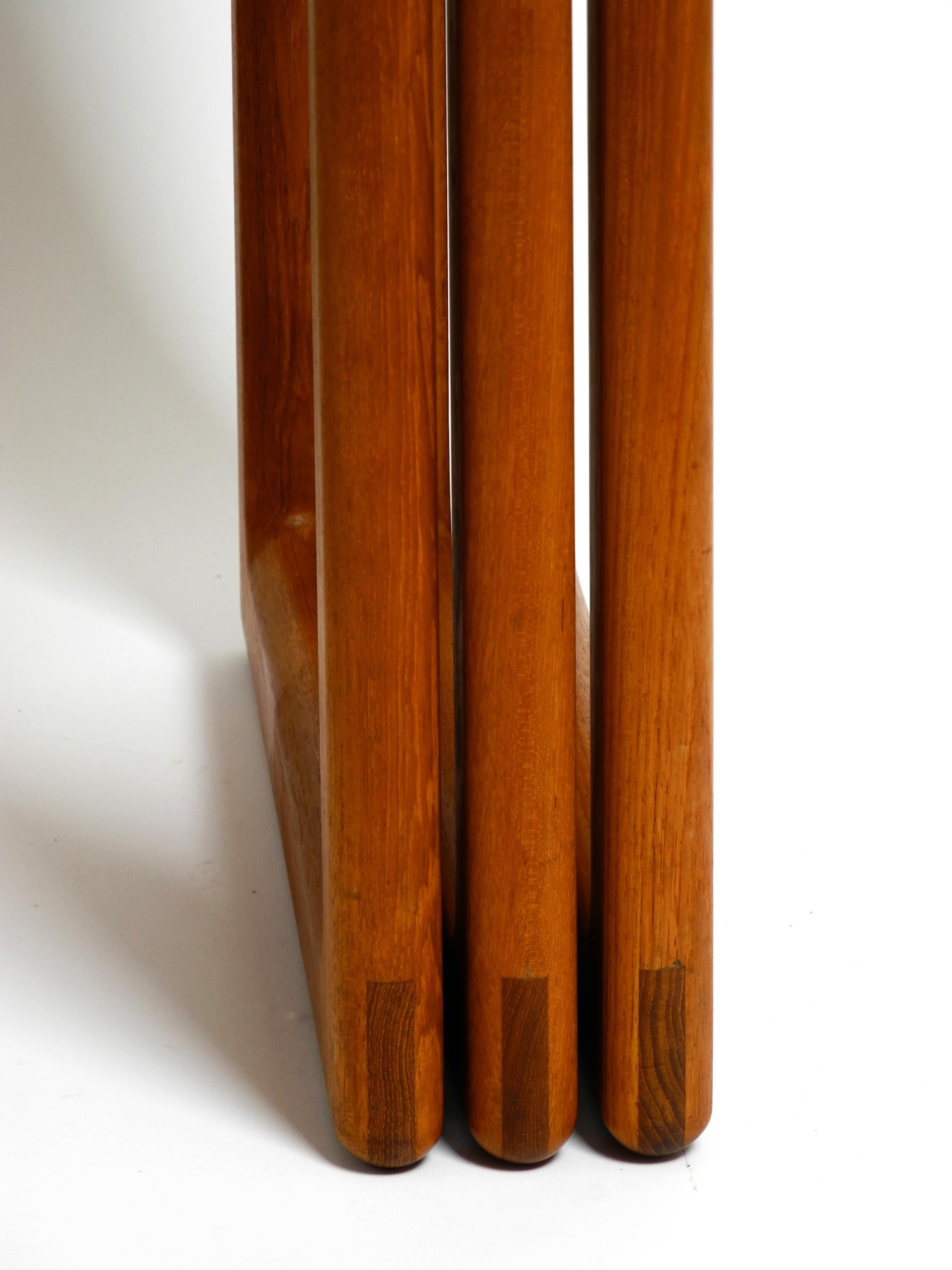 Beautiful solid Mid Century set of 3 teak wood nesting tables For Sale 8