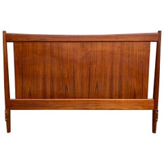 Beautiful Solid Teak Danish Mid-Century Modern Full Headboard Bedframe