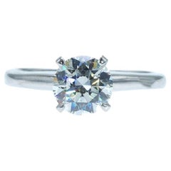 Beautiful Solitaire Platinum Ring with 1.20 Carat Natural Diamond, AIG Cert