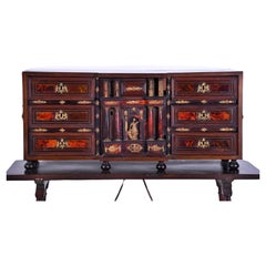 Retro BEAUTIFUL SPANISH BARGUEÑO / CABINET CASTELLAN 19th Century