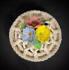 Beautiful Spanish Ceramic Candy Jar - Floral Design - 2Y553