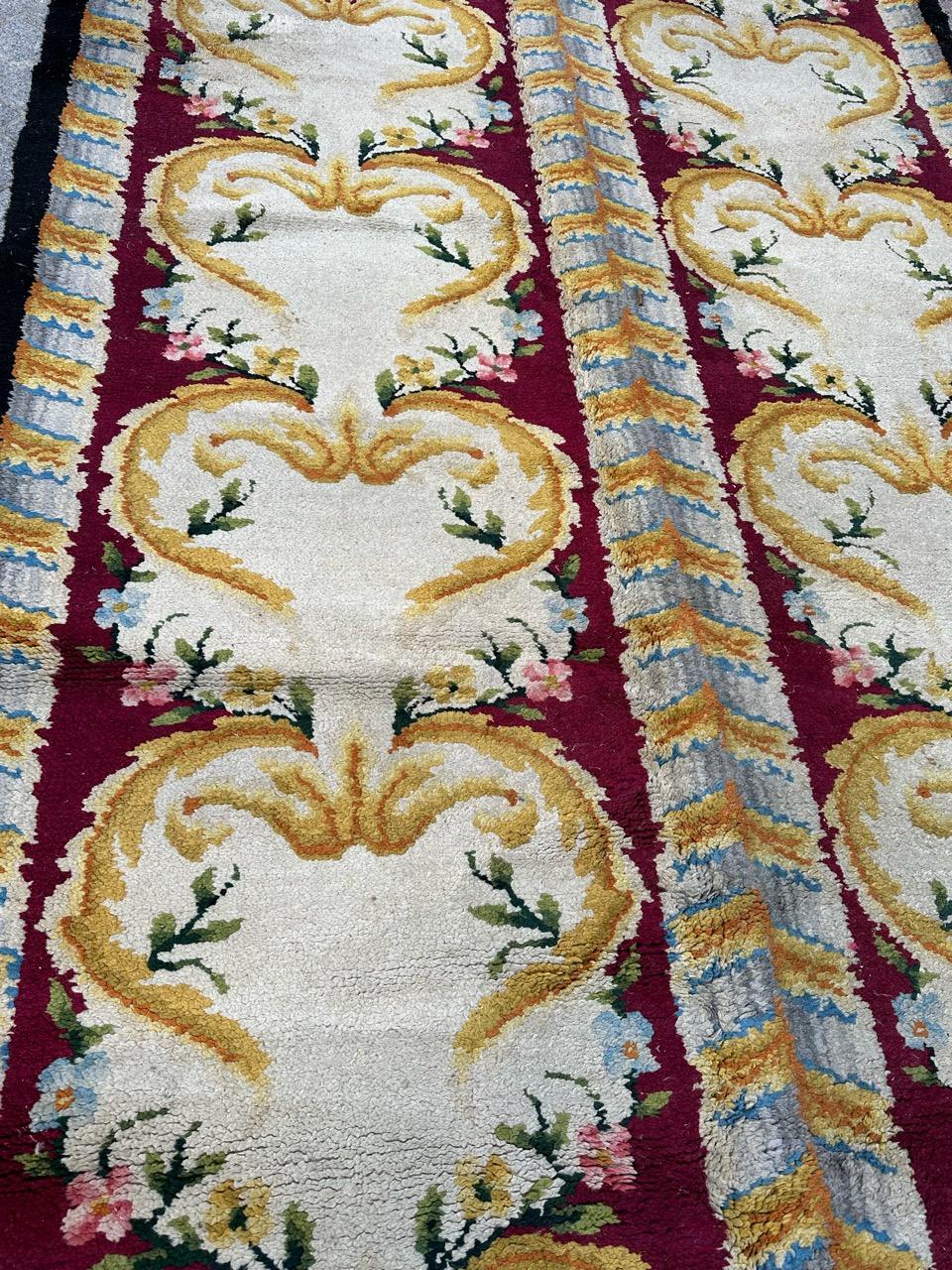 19th Century Bobyrug’s Beautiful special shape Spanish Savonnerie runner  For Sale