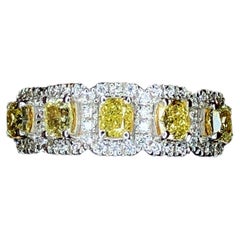 Schöner spektakulärer 18K gelb-weißer Diamantring 