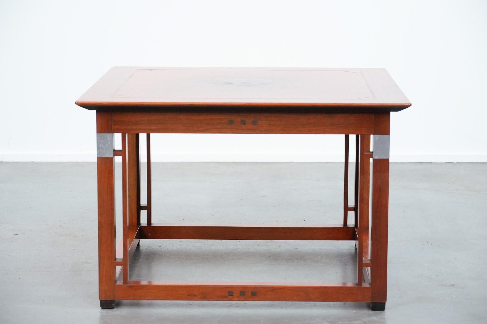 Beautiful square design Art Deco side/coffee table In Fair Condition For Sale In Harderwijk, NL