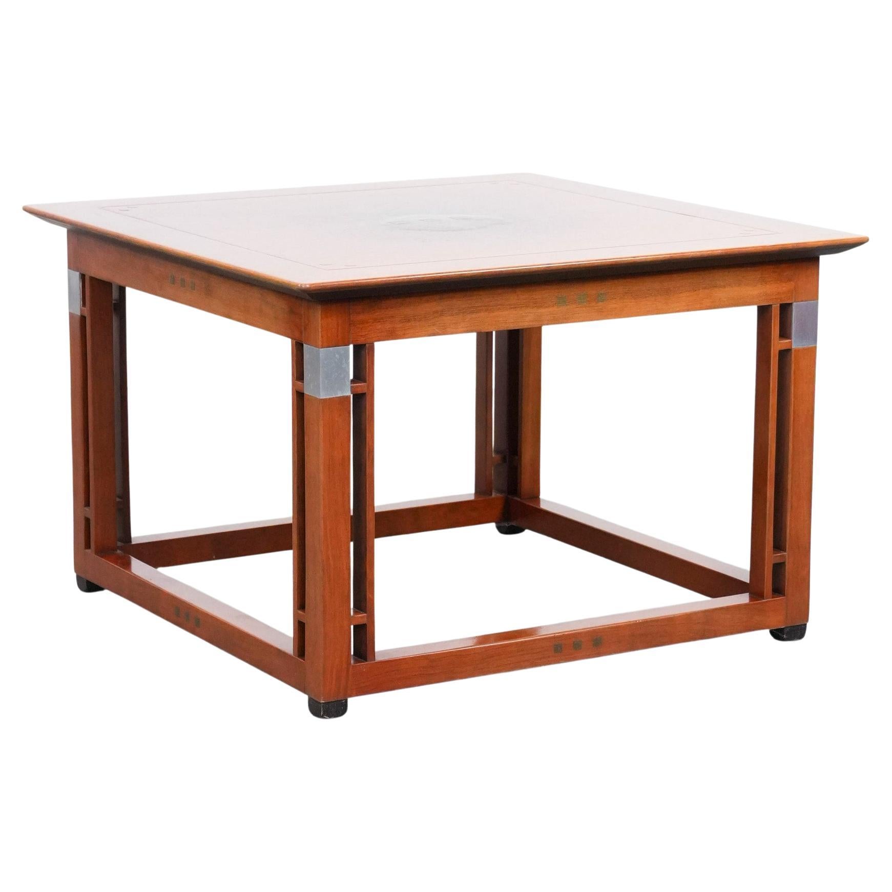 Magnifique table d'appoint/café Art Deco au design carré