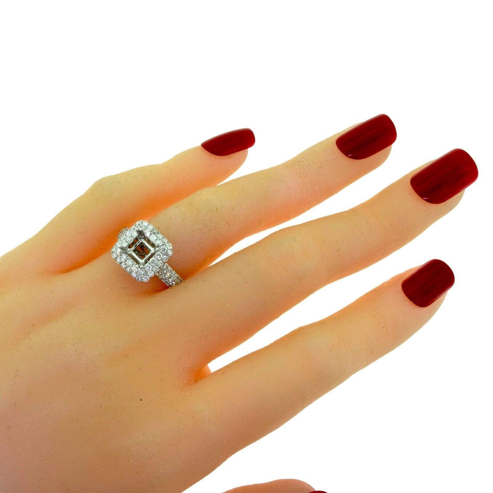 Diamond Square Halo Engagement Ring Setting

ITEM SPECIFICATIONS:

- Metal: White Gold
- Metal Purity: 18k
- Stone: Diamonds
- Total Carat Weight: 1.3 carats
- Total Item Weight (g): 4.7
- Ring Size: 6.75 (sizable)

ABOUT THE ITEM:

Finely Crafted.