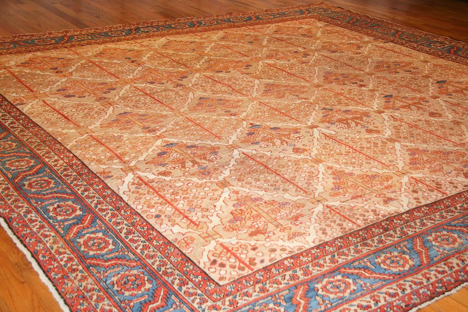Wool Beautiful Square Persian Bakshaish Rug. Size: 12 ft x 12 ft 2 in 