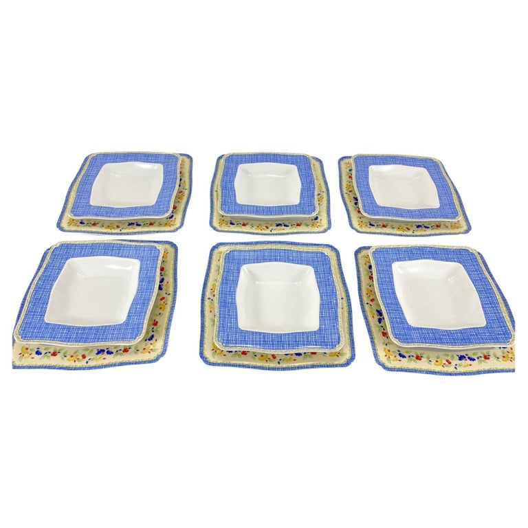 Beautiful Square Plates Van Well Six Charger Plates For Sale at 1stDibs