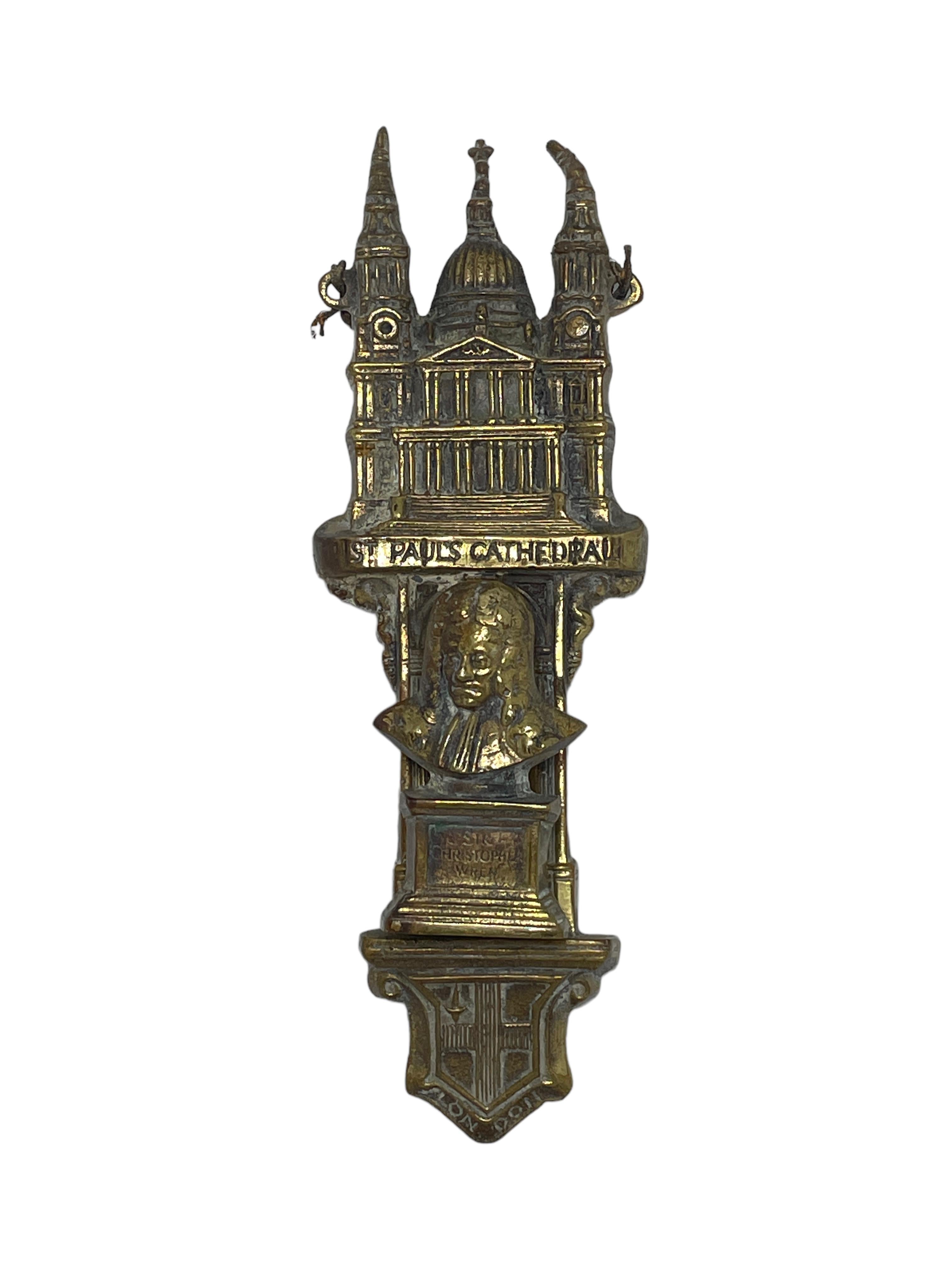 Schöner St. Pauls-Kathedrale-Türgriff aus Messing oder Bronze, England Vintage
