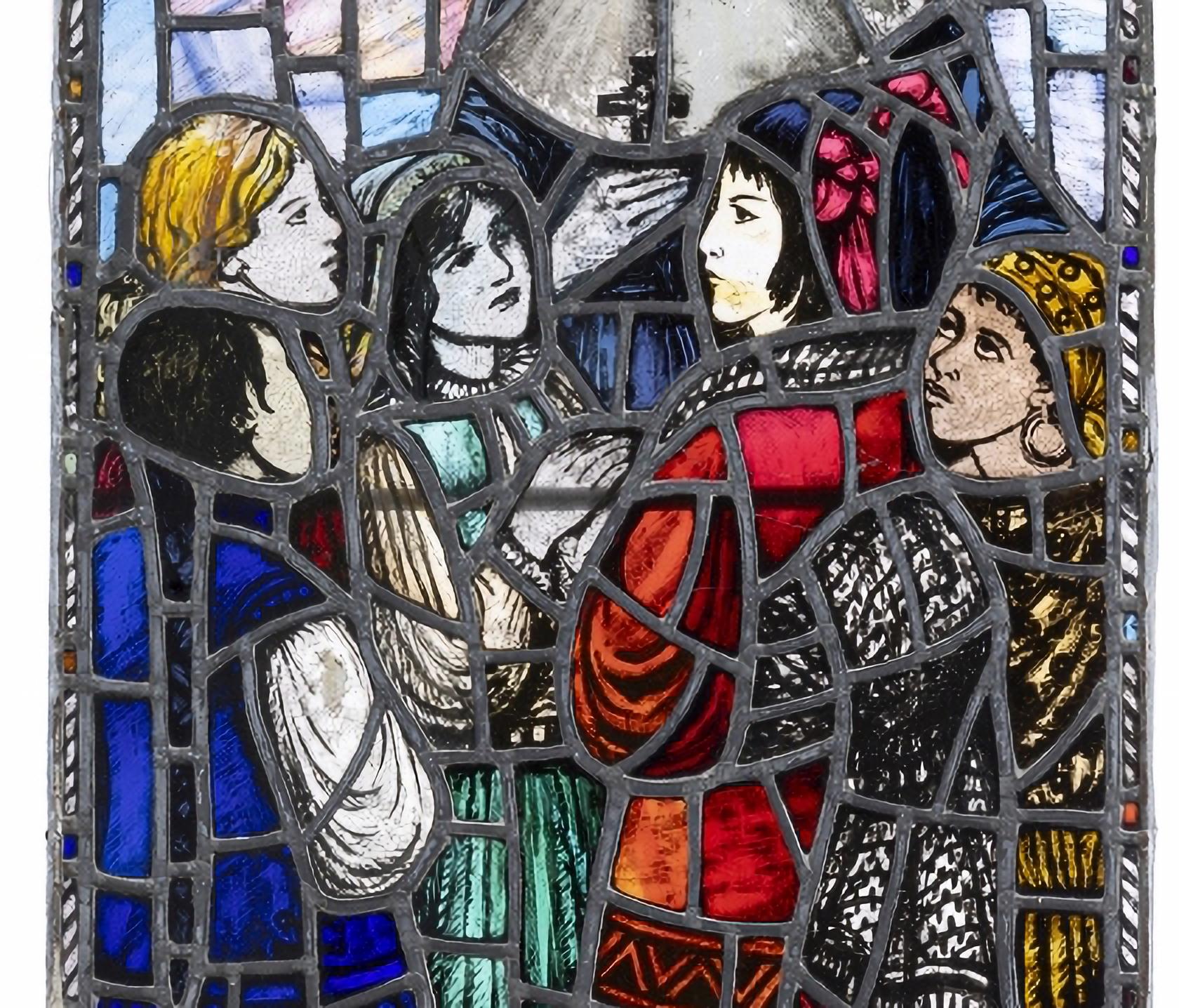 Precioso Stained glass VENERABLE ANNE-MARIE RIVIER  Siglo XIX francés Provincial francés en venta