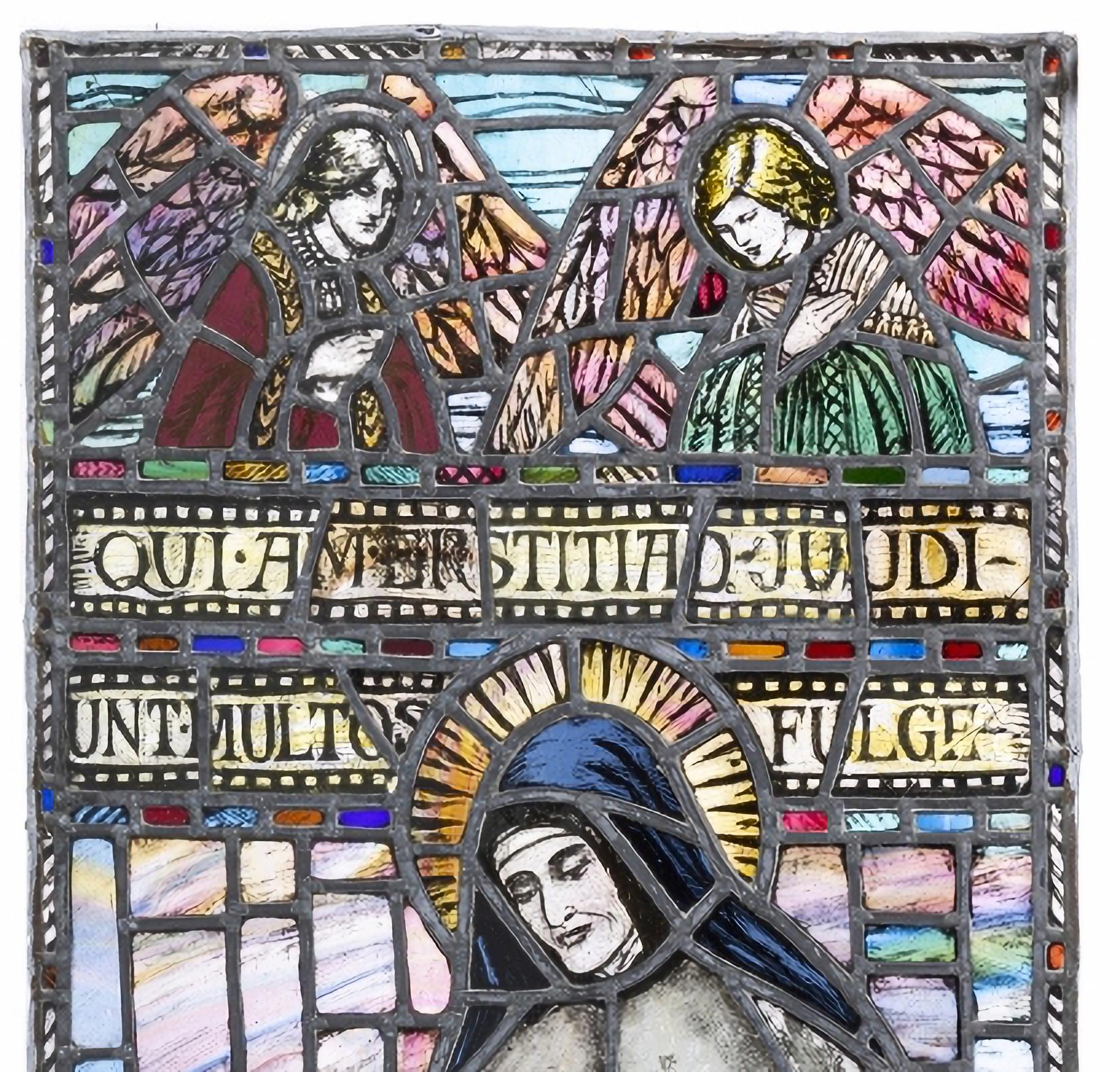 Precioso Stained glass VENERABLE ANNE-MARIE RIVIER  Siglo XIX francés Francés en venta