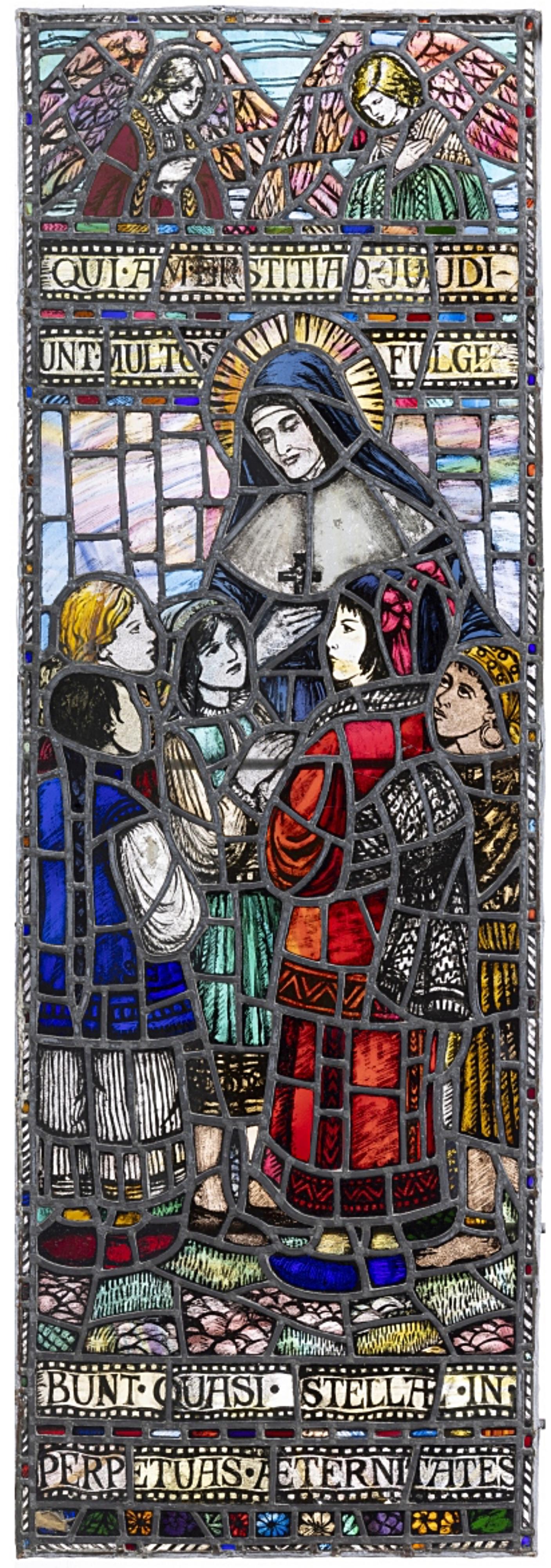 Precioso Stained glass VENERABLE ANNE-MARIE RIVIER  Siglo XIX francés en Bueno estado para la venta en Madrid, ES