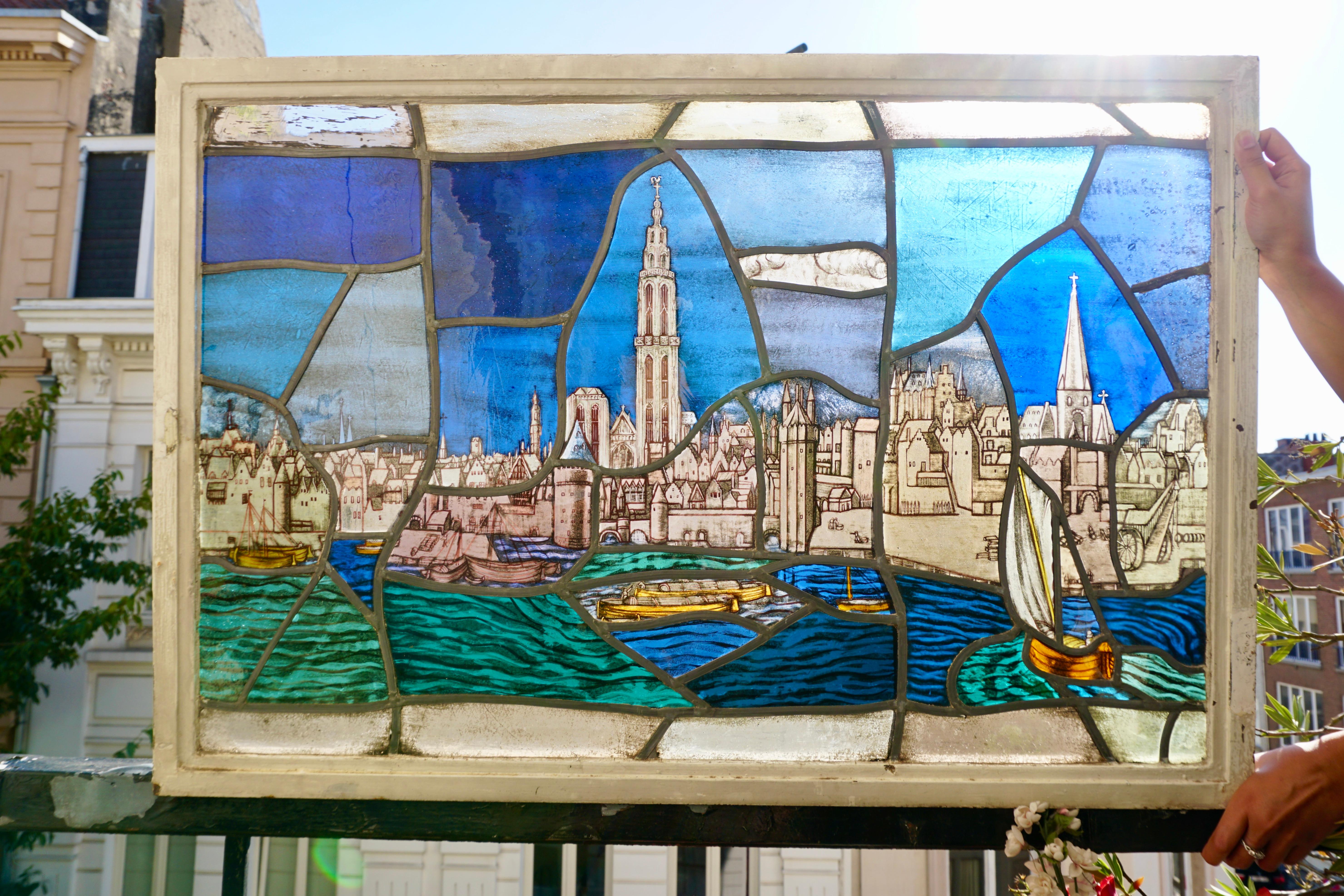 stained glass sailboat window