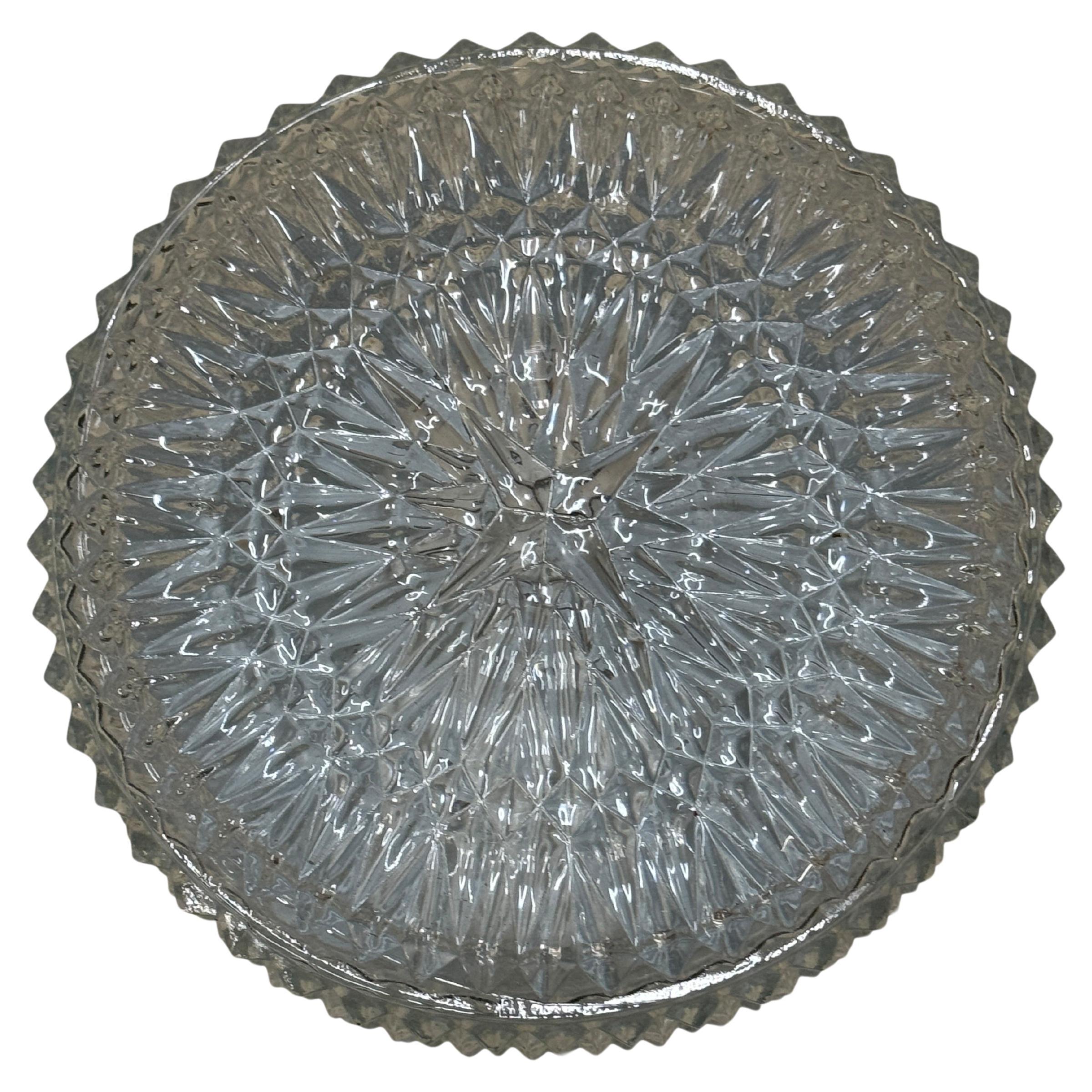 Beautiful Star Ice Pattern Flush Mount Ceiling Light by RZB Leuchten, 1960s For Sale