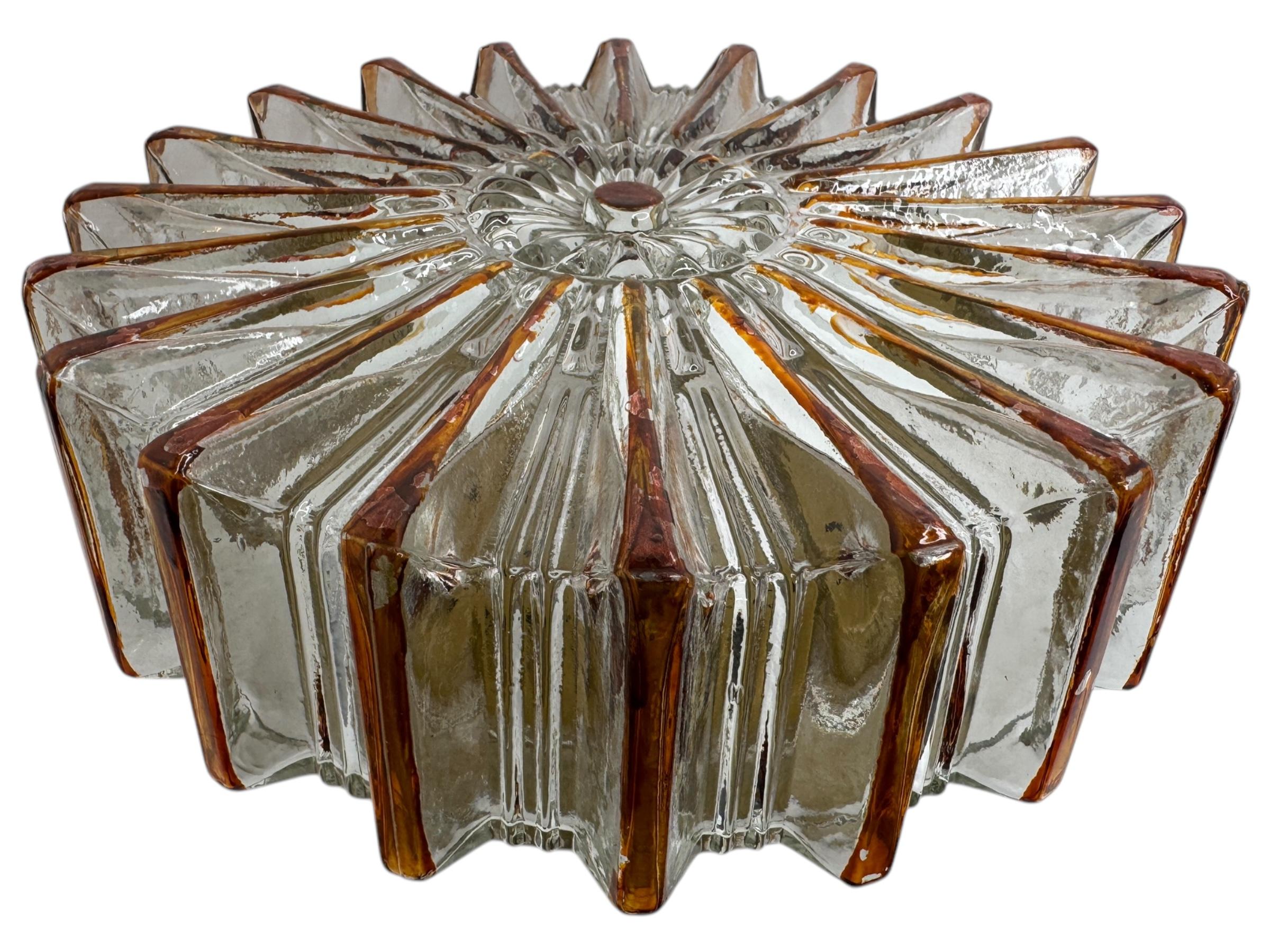 Beautiful Starburst Pattern Limburg Circular Flush Mount Ceiling Light, 1970s In Good Condition In Nuernberg, DE