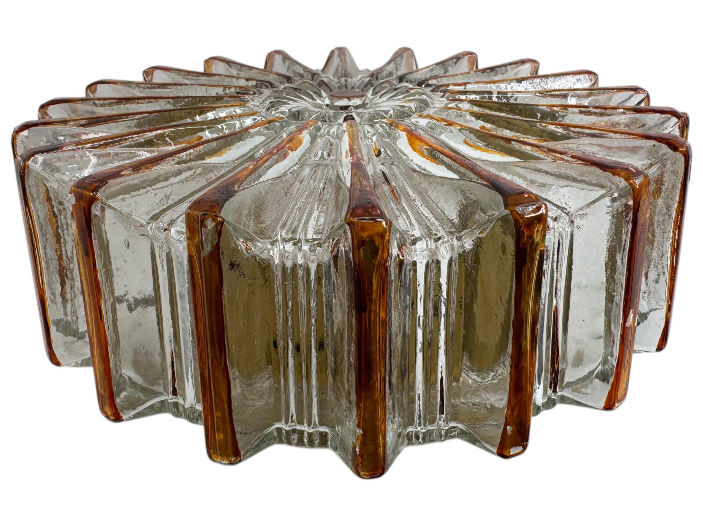 Late 20th Century Beautiful Starburst Pattern Limburg Circular Flush Mount Ceiling Light, 1970s