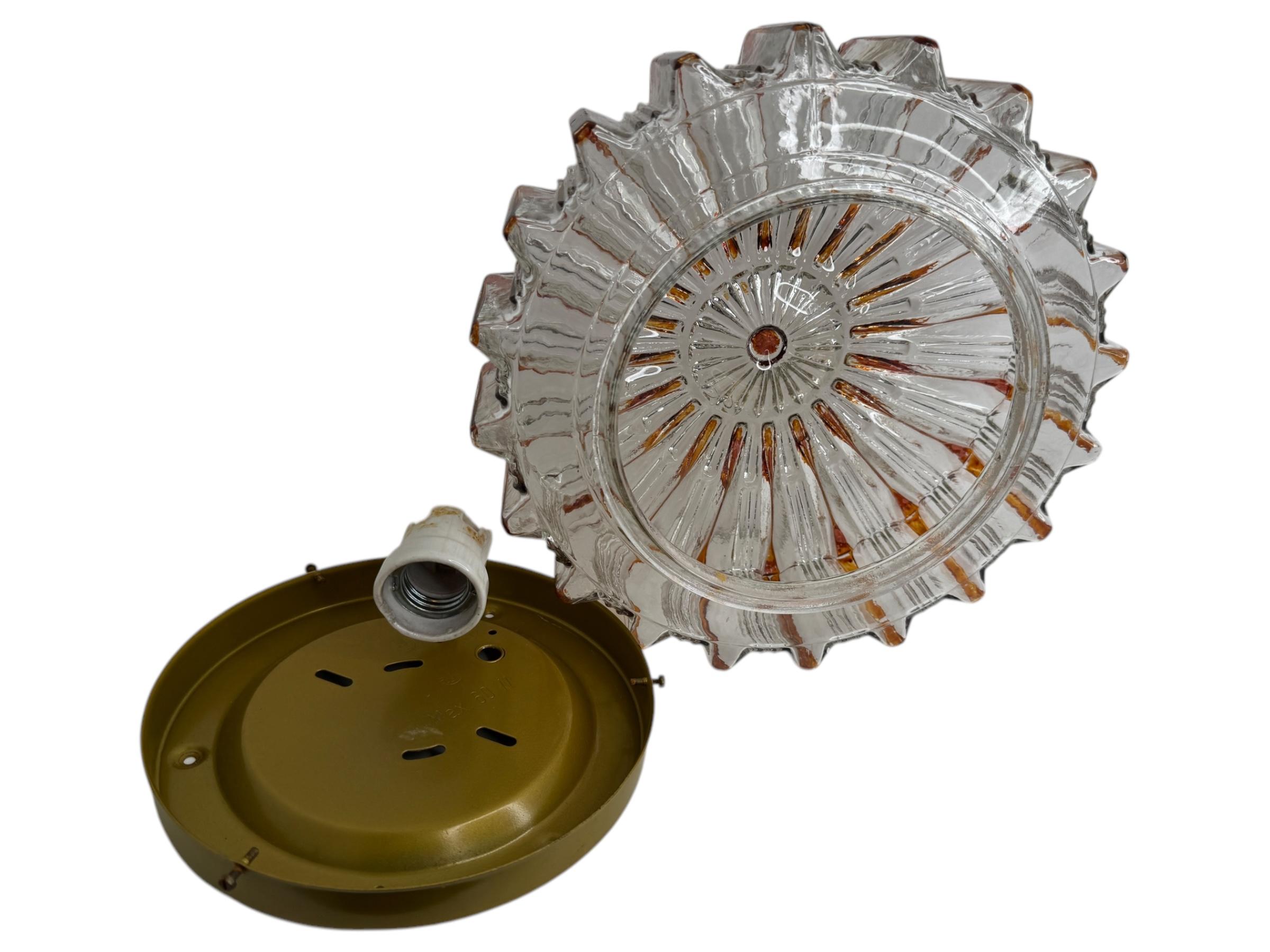 Metal Beautiful Starburst Pattern Limburg Circular Flush Mount Ceiling Light, 1970s
