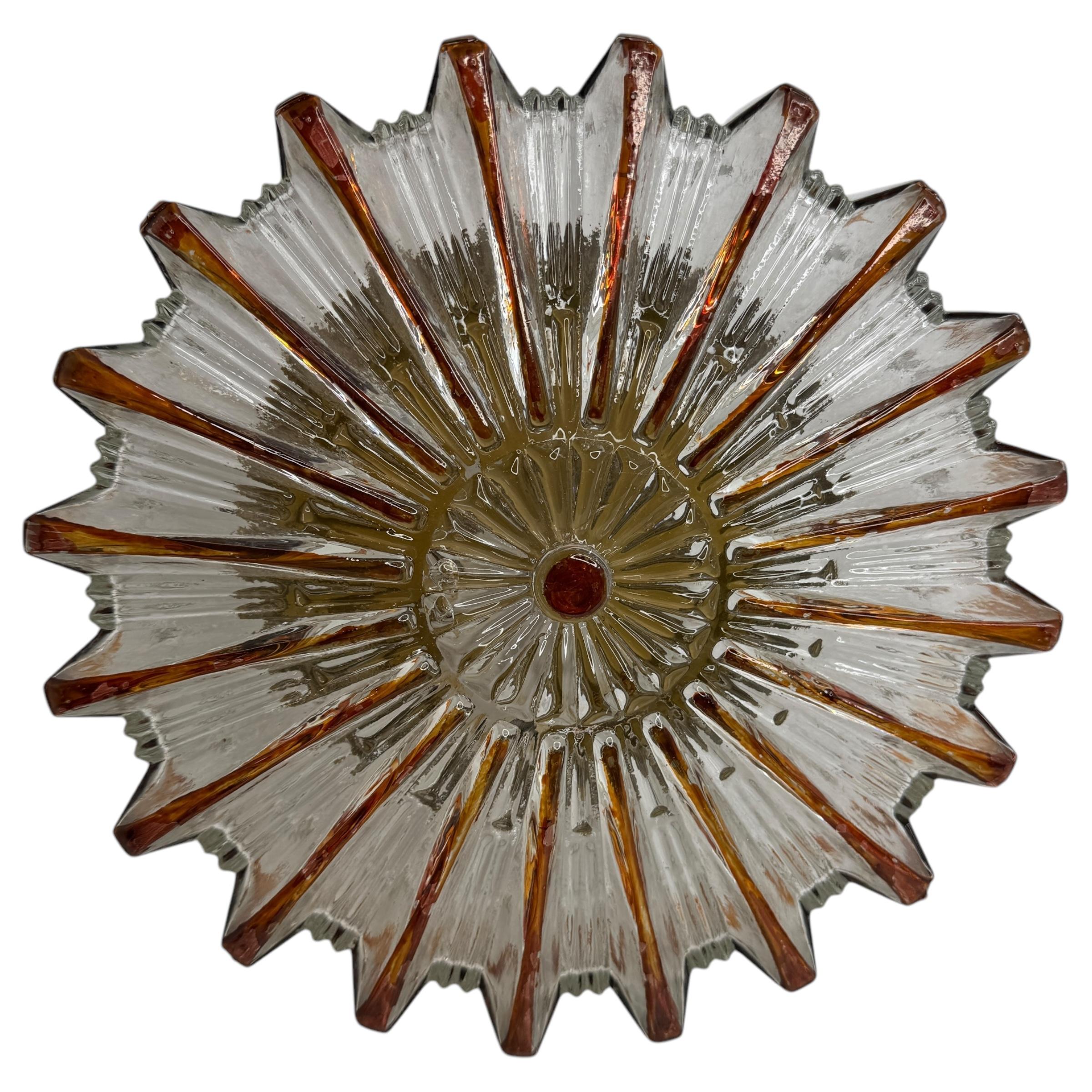 Beautiful Starburst Pattern Limburg Circular Flush Mount Ceiling Light, 1970s