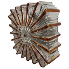 Beautiful Starburst Pattern Limburg Square Flush Mount Ceiling Light, 1970s